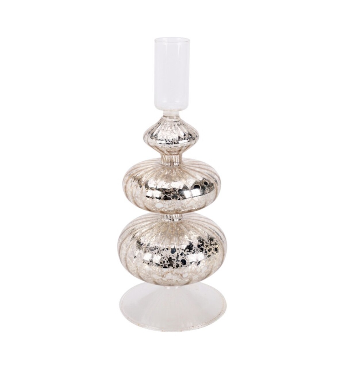 Suport lumanare Antique Finish v1, Excellent Houseware, 8.5x21.8 cm, sticla, auriu - imagine 3